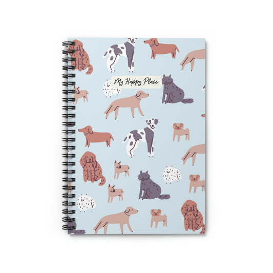 Dog Pattern Spiral Notebook - My Sanctuary for Canine Lovers
