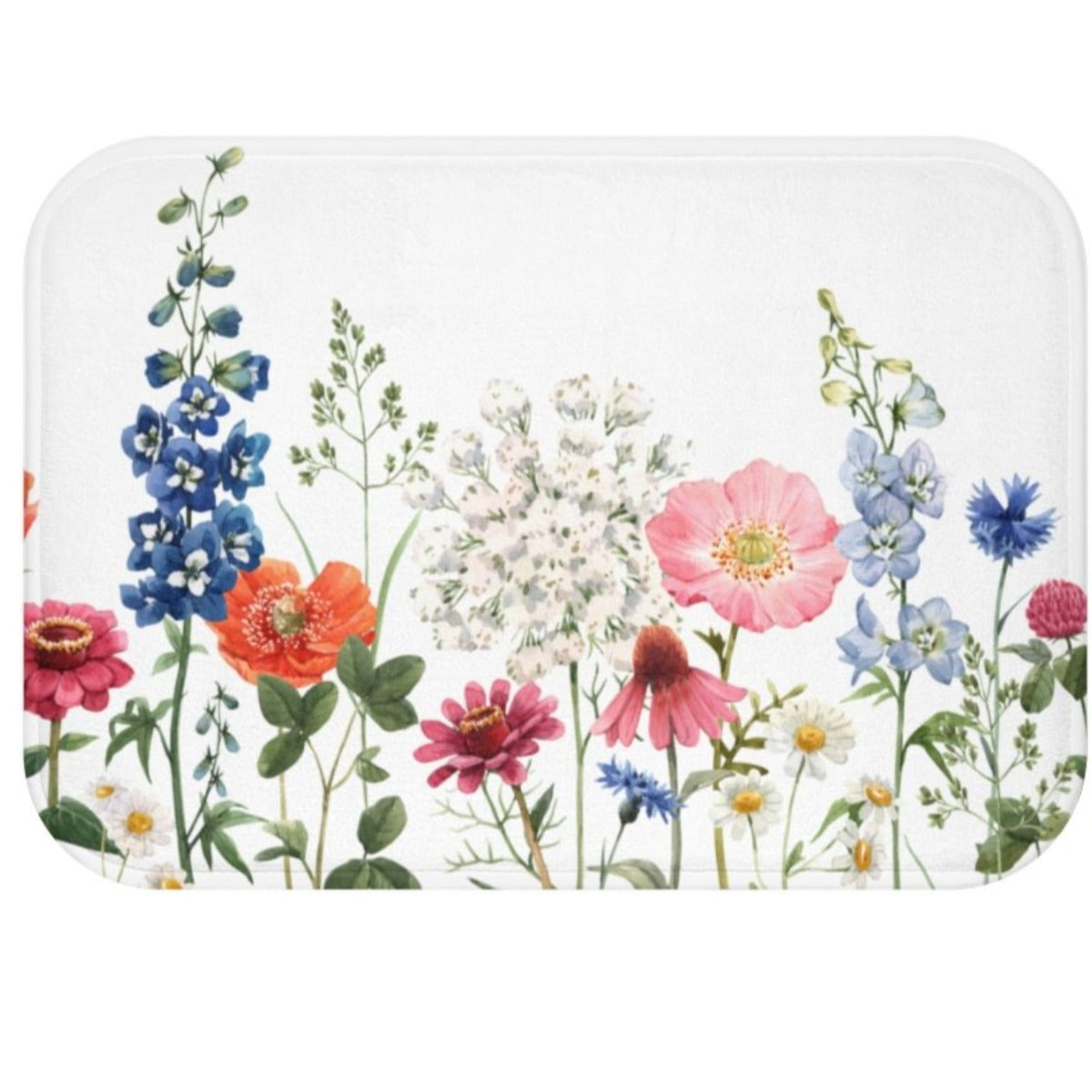 Floral Garden Bath Mat: Decorative Rug for Springtime
