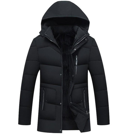 Winter Coat with Detachable Hood for Men