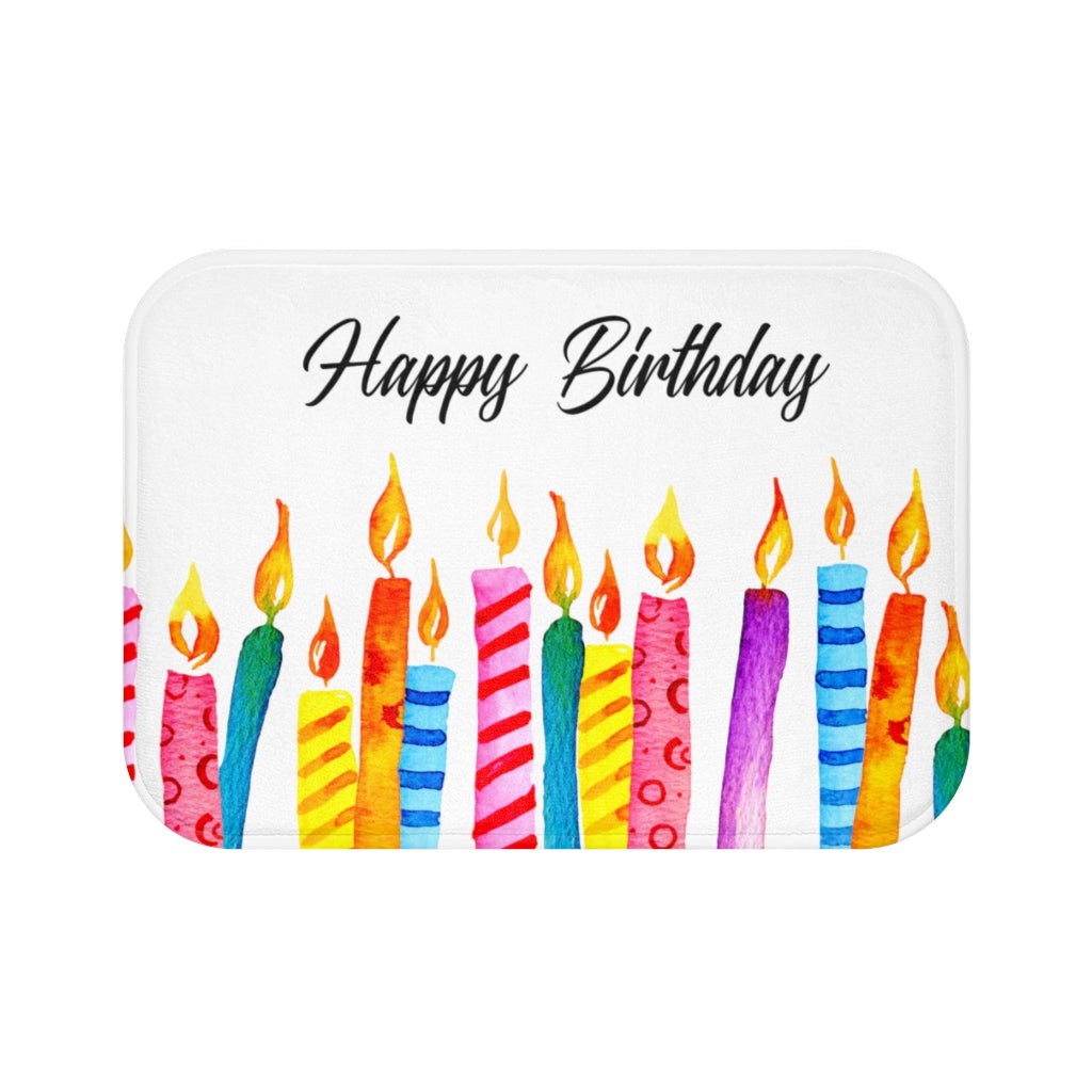 Birthday Celebration Candles Bathroom Mat Decor Rug