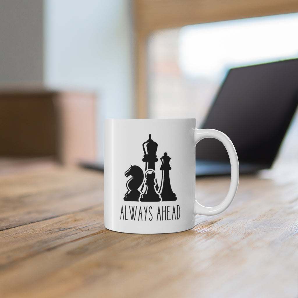 11oz Ceramic Mug with Chess Pieces Design