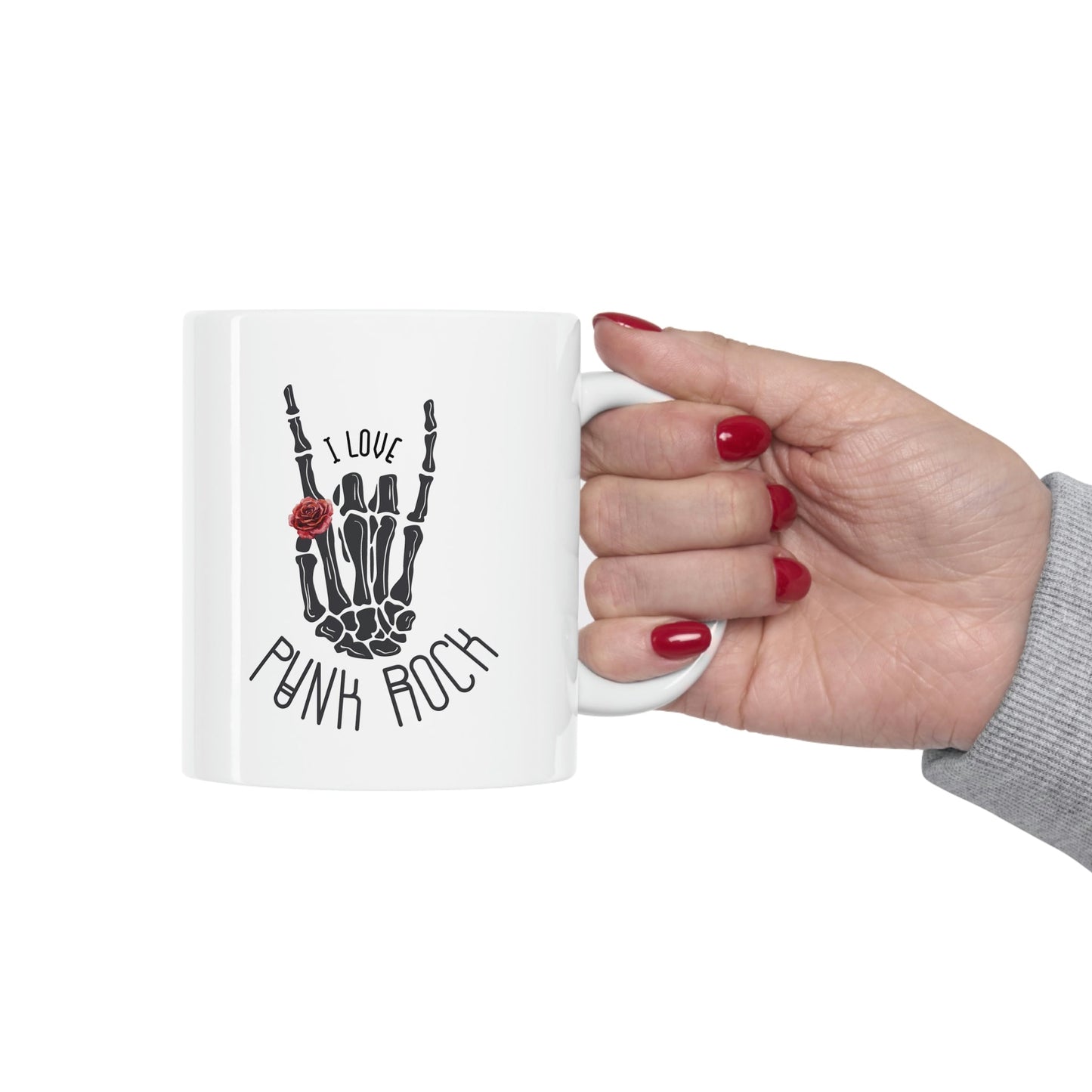 Punk Rock Skeleton Hand Mug