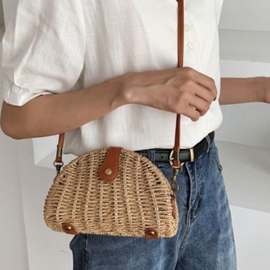 Straw Crossbody Bag - Emphasizing the Essence, Distinct from the Original