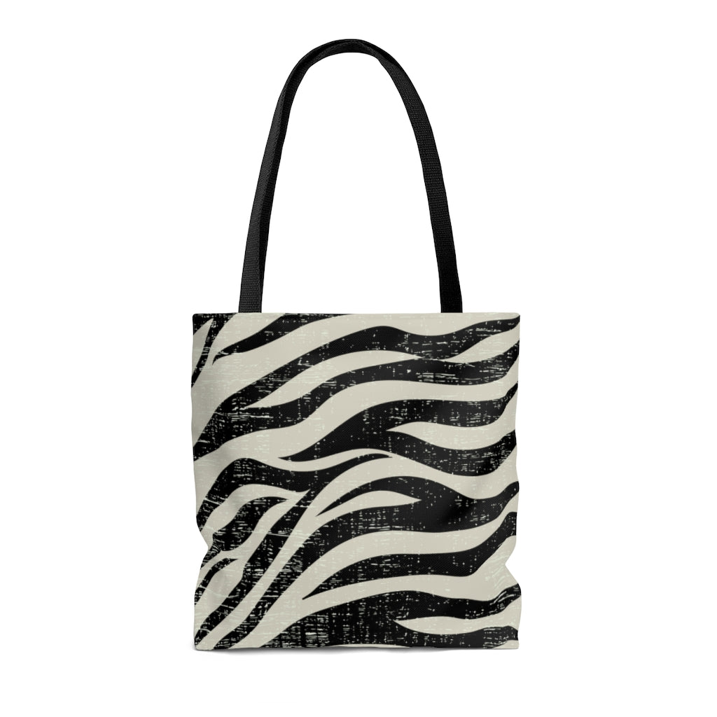 Medium Beach Shopper Tote Bag with a Striking Zebra Pattern