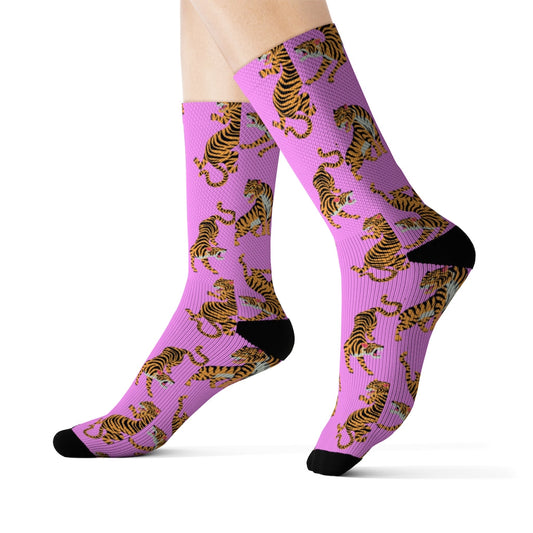 Pink Tiger Fun Novelty Socks