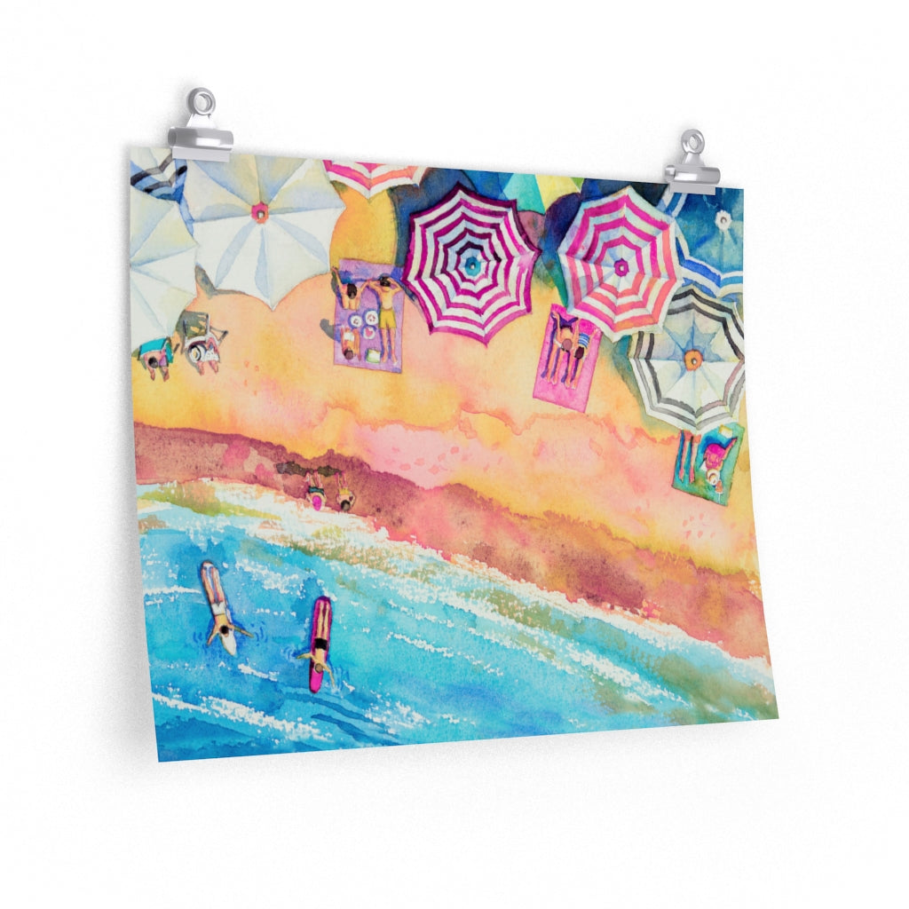 Colorful Beach Day Premium Horizontal Matte Posters - Available in 5 Sizes