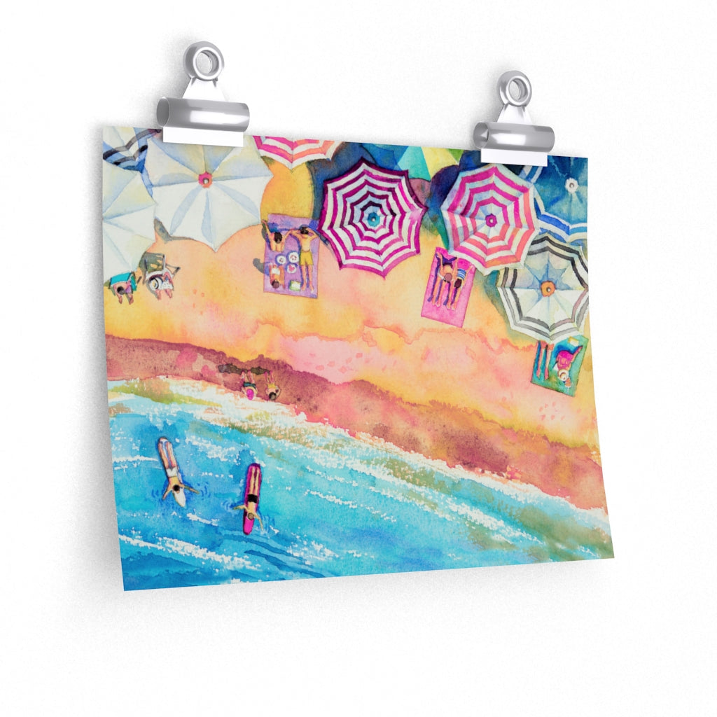 Colorful Beach Day Premium Horizontal Matte Posters - Available in 5 Sizes