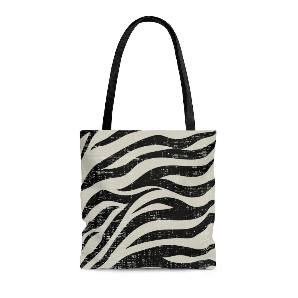 Medium Beach Shopper Tote Bag with a Striking Zebra Pattern