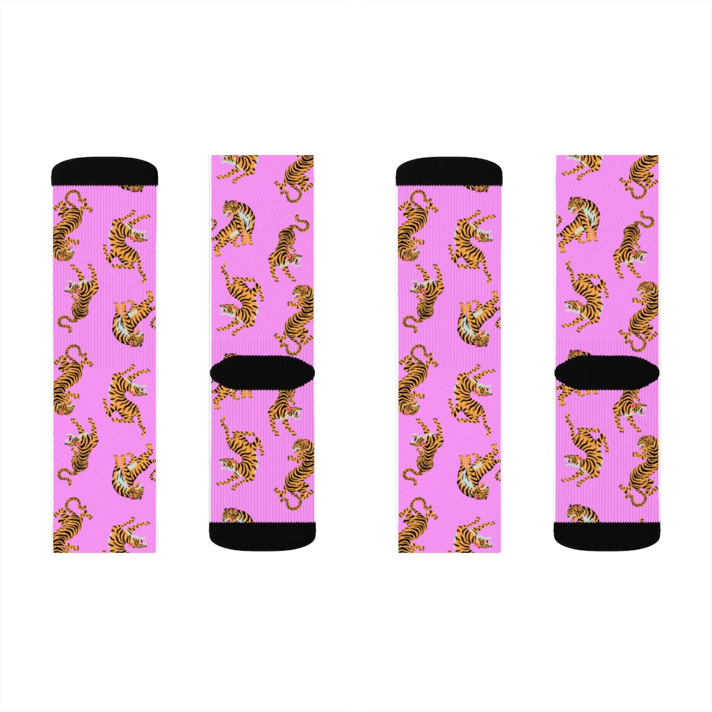 Pink Tiger Fun Novelty Socks