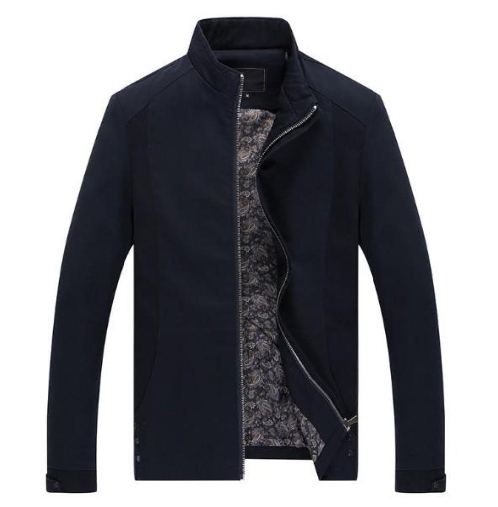 Black Slim Fit Men's Zip-Up Jacket