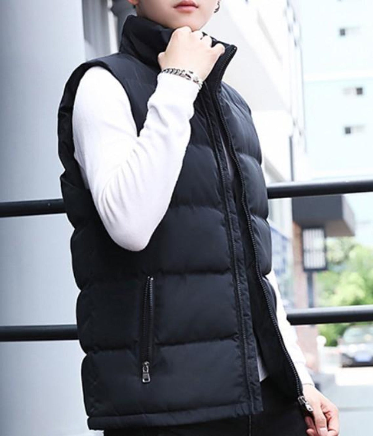 Casual Men's Insulated Sleeveless Jacket