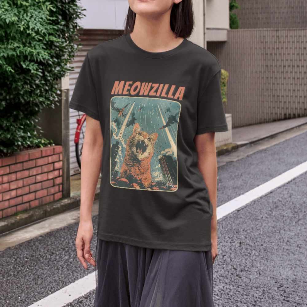 Meowzilla Retro Graphic Tee