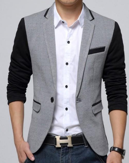 Short Casual Blazer Jacket for Men with Single Button