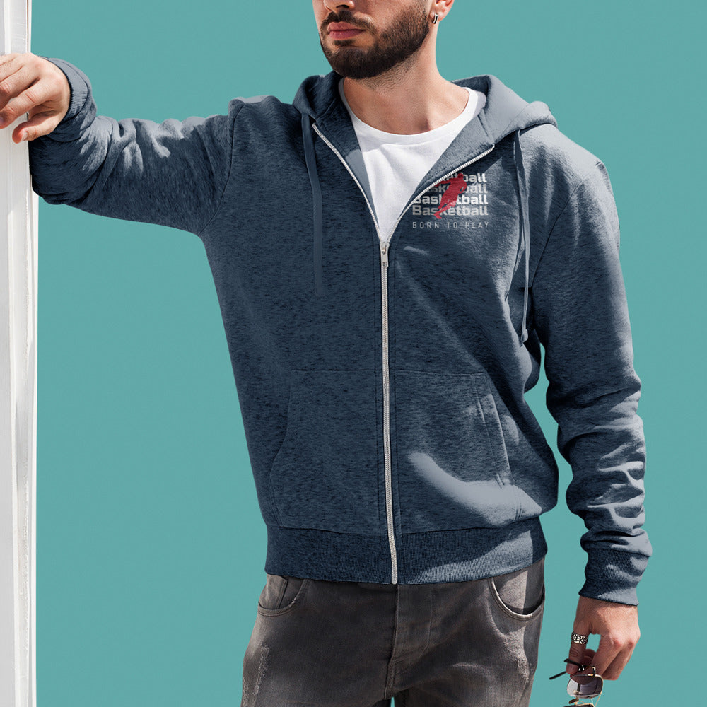 Full-Zip Hooded Sweatshirt for Men's Basketball Players