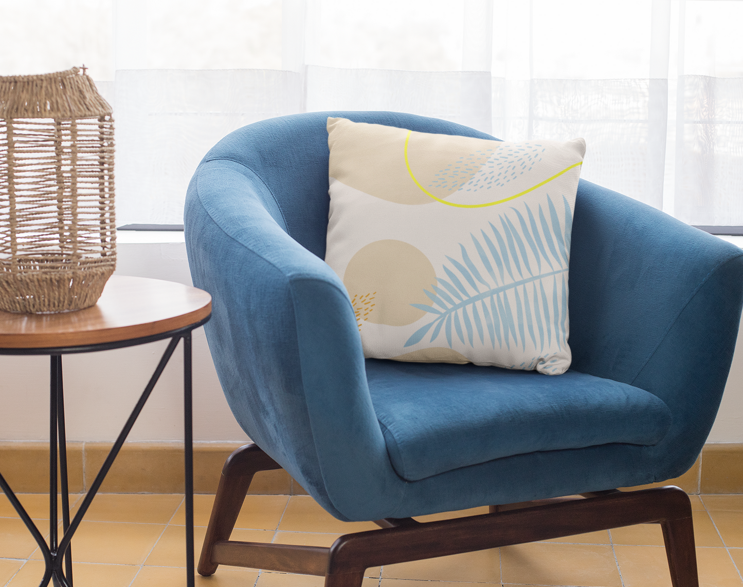 Blue Foliage Pillow Home Decor - Available in 4 Different Sizes