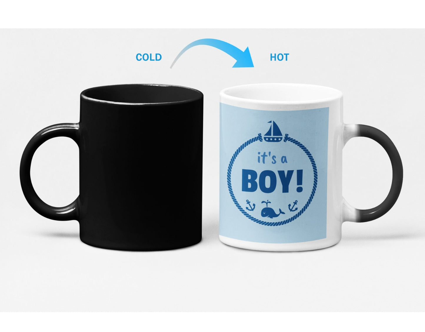 Color Changing Heat Sensitive Mug for a Baby Boy Shower
