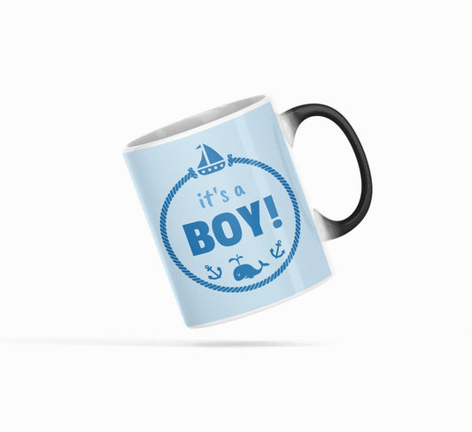 Color Changing Heat Sensitive Mug for a Baby Boy Shower