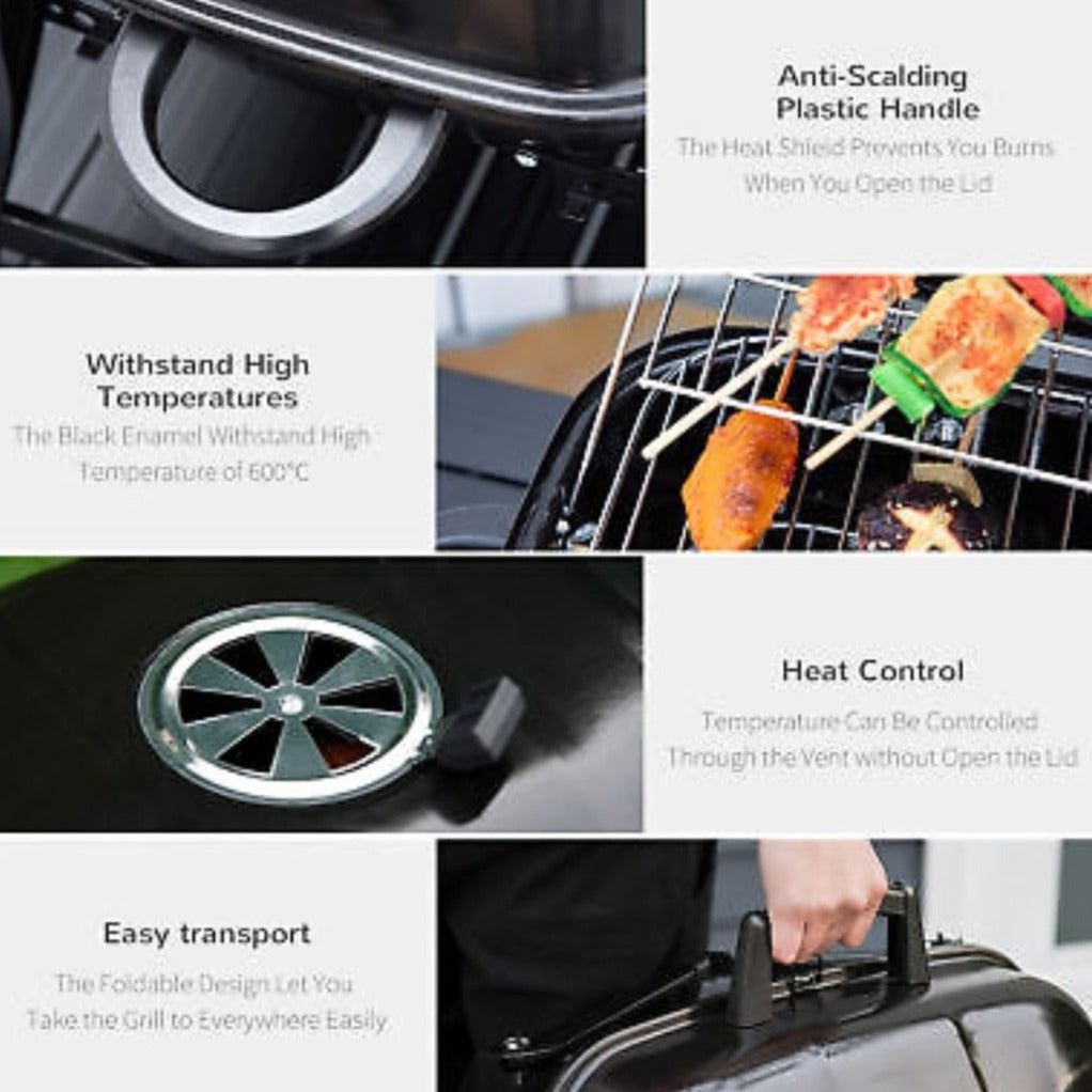 Portable Charcoal Grill for Tabletop Barbecuing