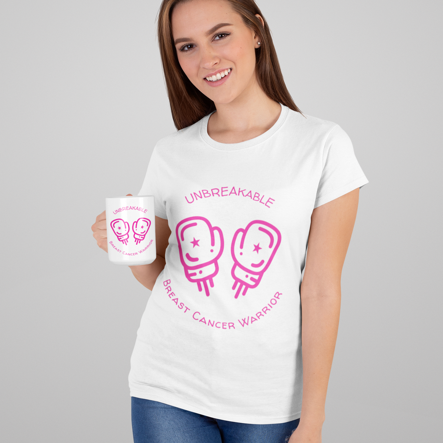 Durable Pink Ribbon Awareness Tee Shirt