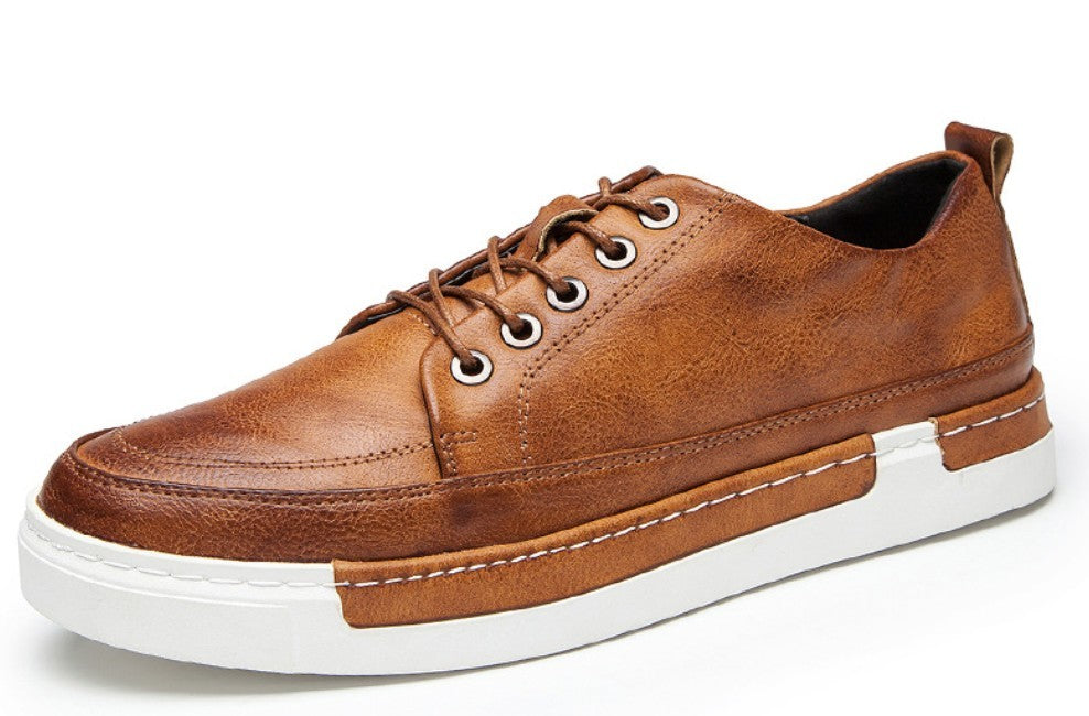 Breathable Lace Up Vegan Leather Men's Casual Shoes
