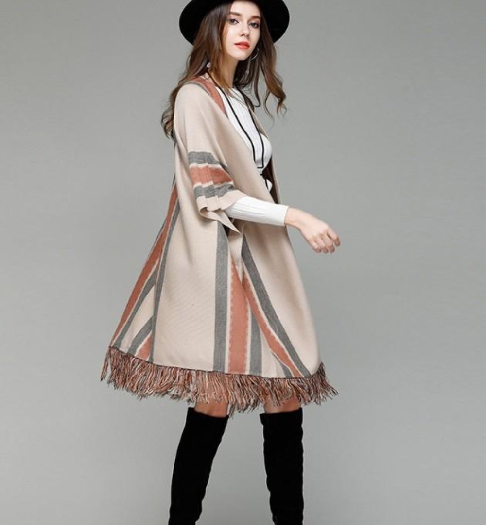 Ladies' Loose Fit Open Front Batwing Shawl