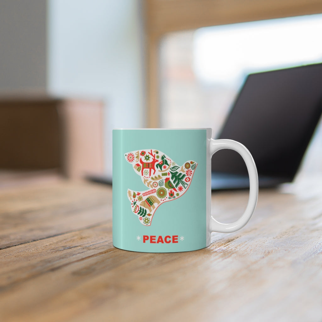 11oz Ceramic Mug - Dove of Peace for the Holiday Season