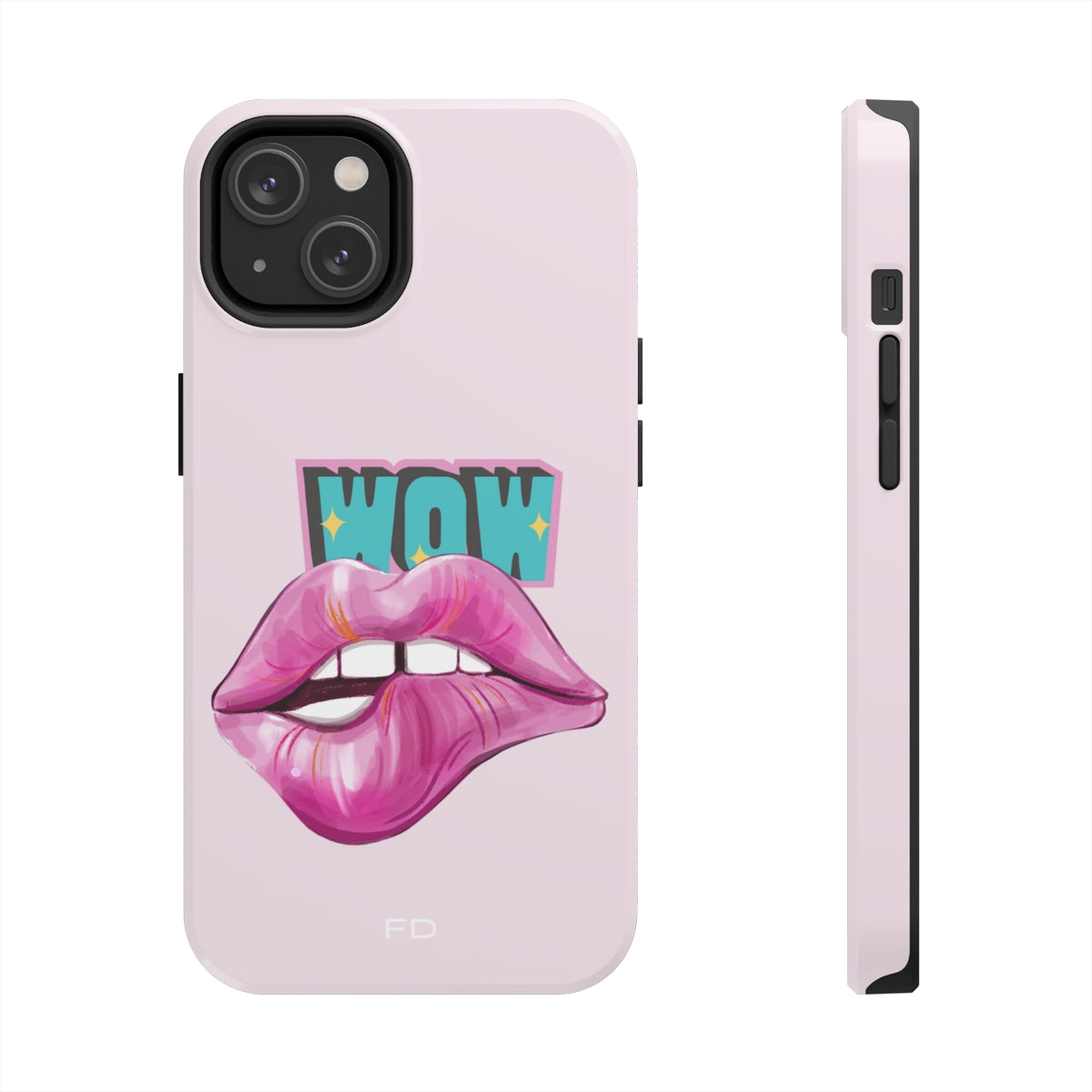 Durable iPhone Case with Wireless Charging for Bold Lips Design