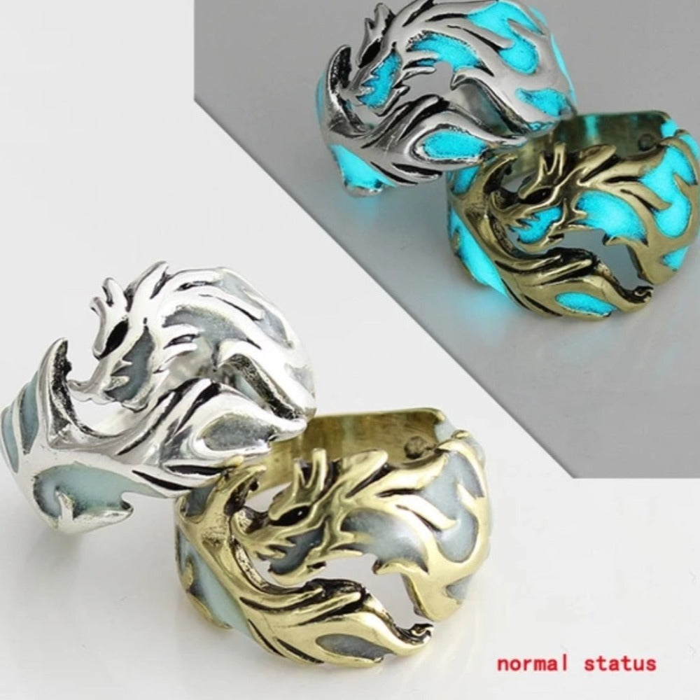 Glow in the Dark Dragon Ring for Men