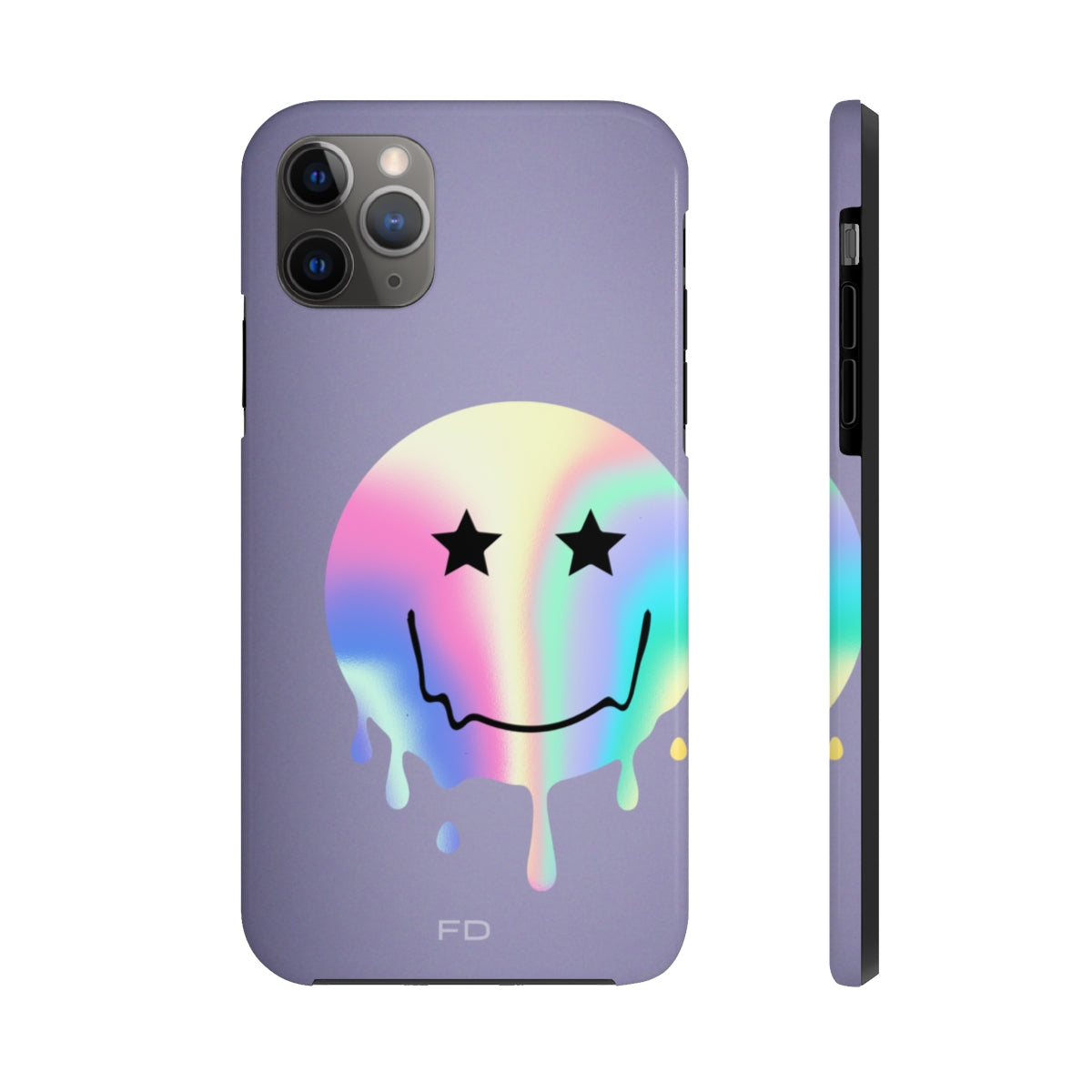 Durable iPhone Case with Starry Happy Face Design and Wireless Charging Capability