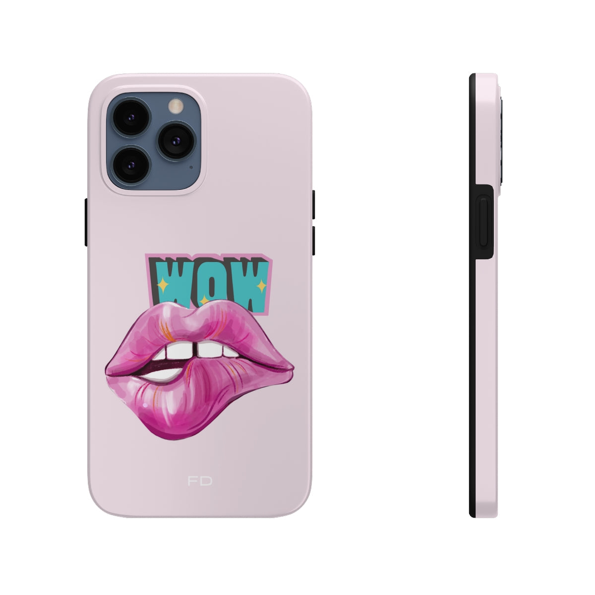 Durable iPhone Case with Wireless Charging for Bold Lips Design