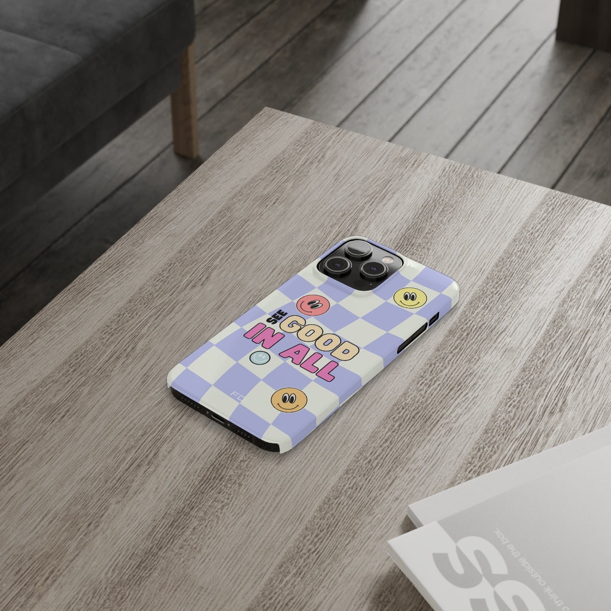 Slim Case for iPhone 14, 14 PRO and 14 PRO MAX with a Joyful Expression and Uplifting Message