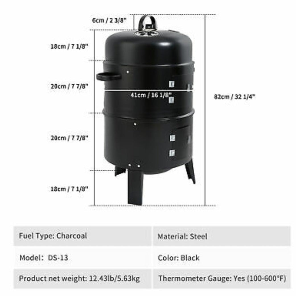 Outdoor BBQ Roaster with Triple Layer Functionality