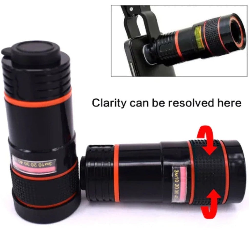 High-Definition Smartphone Lens with 8X Optical Zoom and Universal Clip