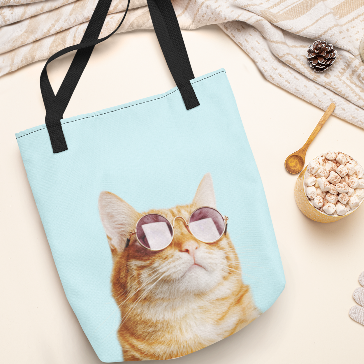 Medium Tote Bag: The Feline's Verdict