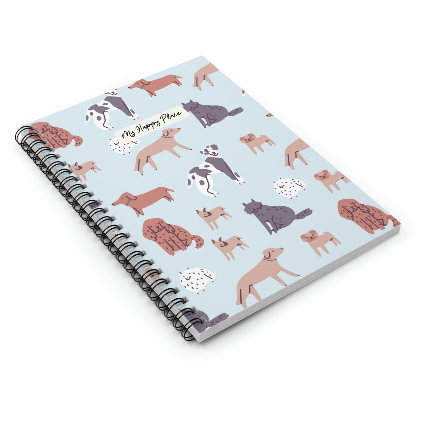 Dog Pattern Spiral Notebook - My Sanctuary for Canine Lovers