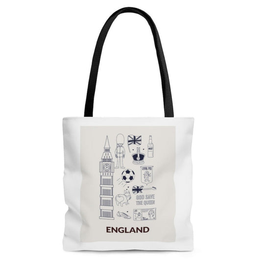 Everyday Shopper Tote Bag Medium Featuring Symbols of ENGLAND