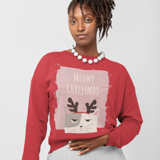Meowy Christmas Women's Pullover Sweatshirt