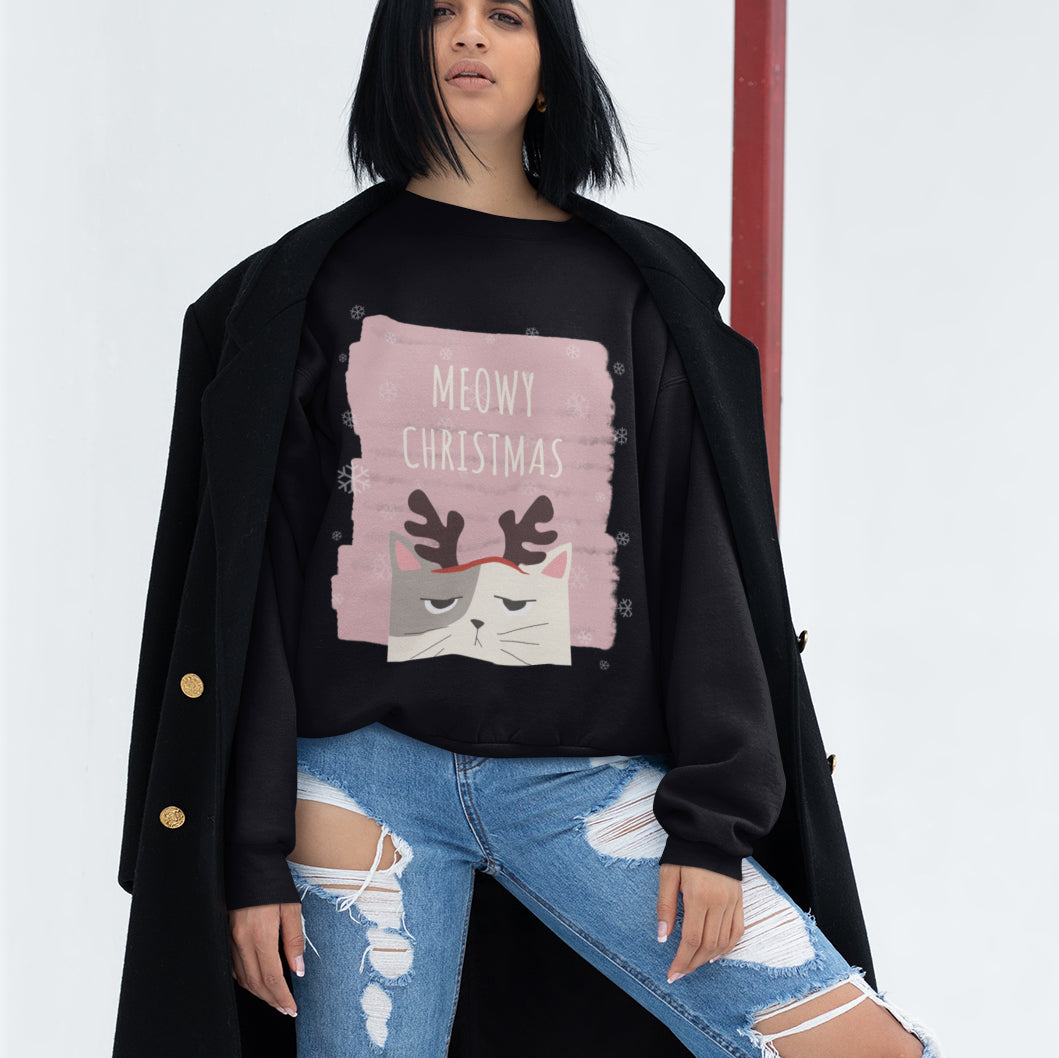 Meowy Christmas Women's Pullover Sweatshirt