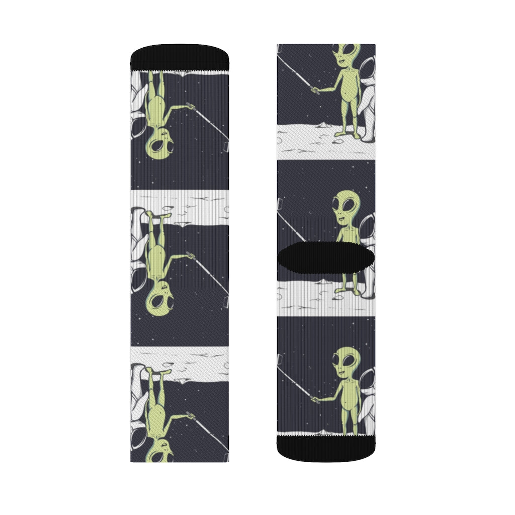 Quirky Extraterrestrial Selfie Socks