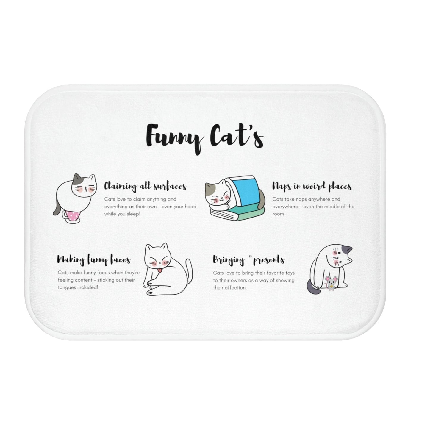 Hilarious Feline Actions Bathroom Rug