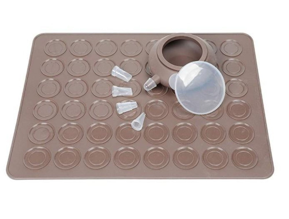 48-Cavity Silicone Macaron Baking Mold Kit for Oven Pastry