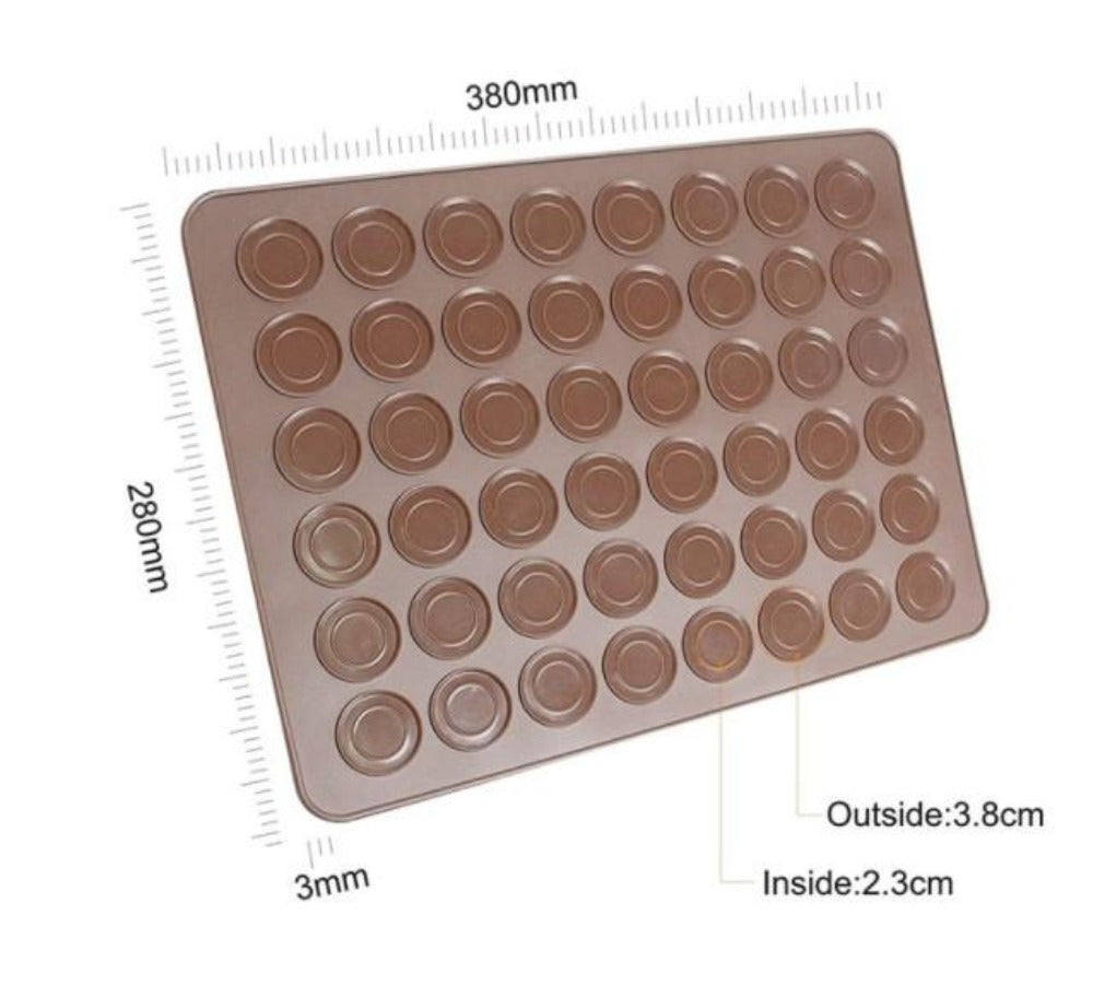 48-Cavity Silicone Macaron Baking Mold Kit for Oven Pastry