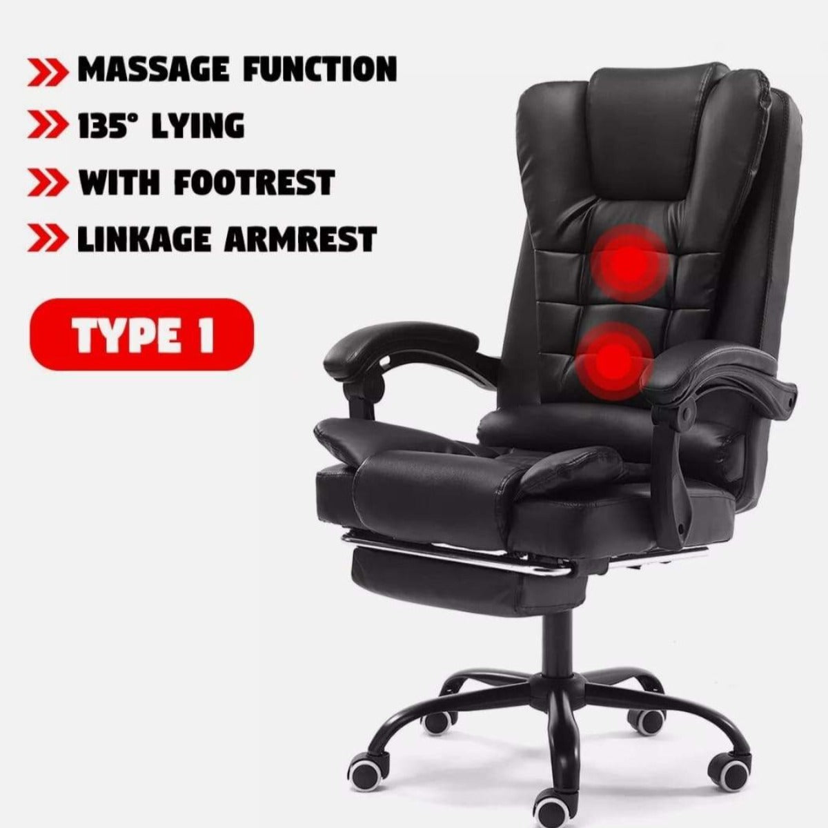 Deluxe Executive Massage Chair with Leg Support