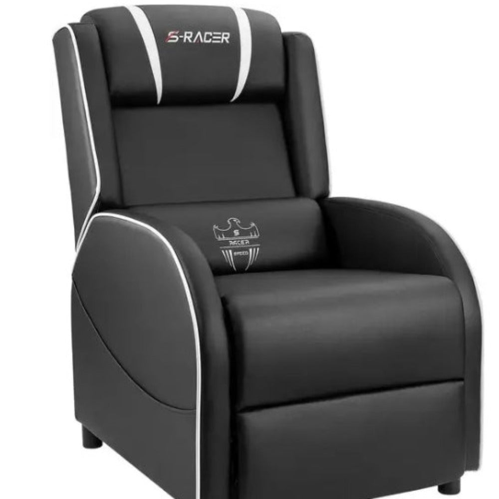Massage Gaming Chair with Lumbar Support and Reclining Feature