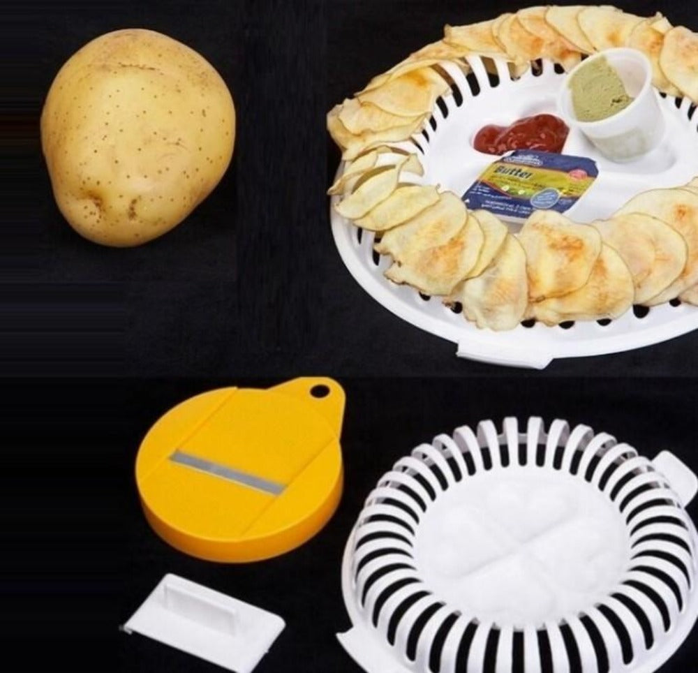 Set of 2 Microwaveable Potato Chip Makers, Convenient for Microwave Use