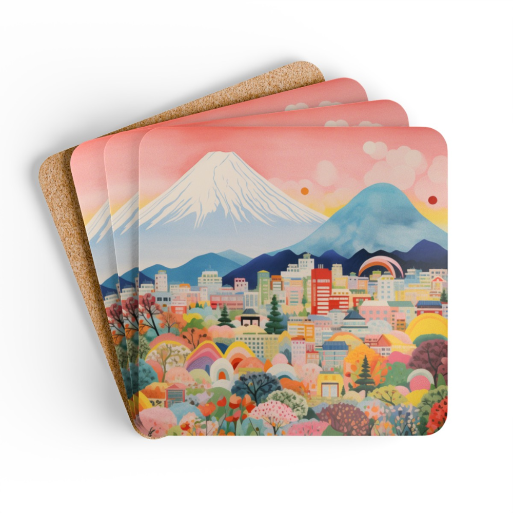 Mount Fuji Skyline Set of Four Coasters