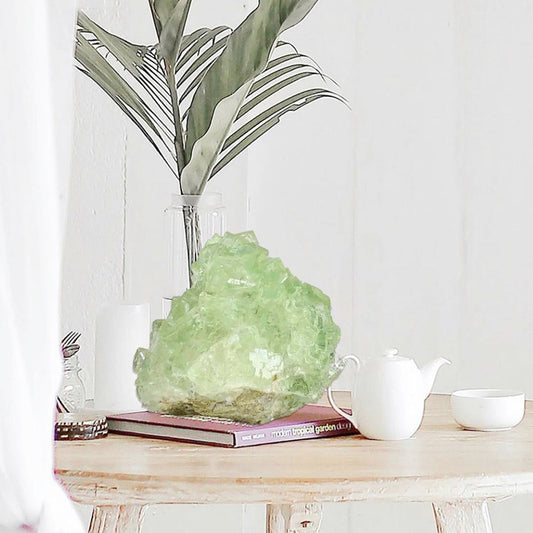 Natural Green Fluorite Crystal - Irregular Long Rectangular Shape