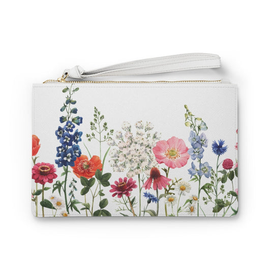 Zipped Clutch Bag with a Floral Design