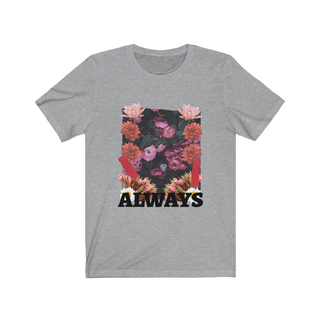 Short Sleeve Jersey Tee with a Floral Grunge Twist