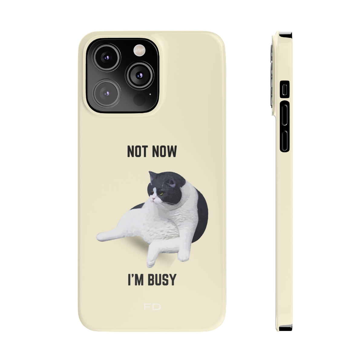 Amusing Feline Boredom Design Sleek Phone Cover for iPhone 14, 14 PRO, and 14 PRO MAX